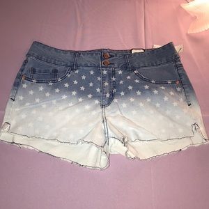 Blue Faded Shorts with Stars